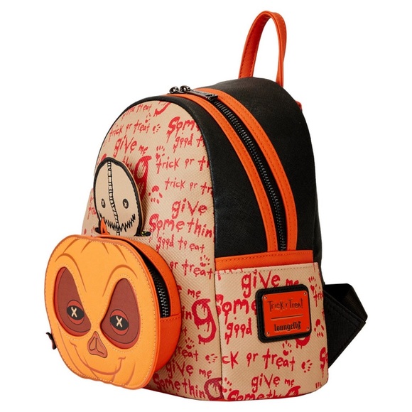 Loungefly Trick 'R Treat Sam Cosplay Pumpkin Halloween Mini Backpack - Picture 2 of 6